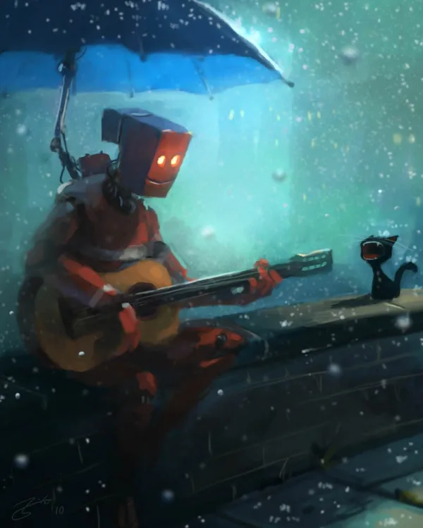 Raining Umbrella Painting Ideas width=