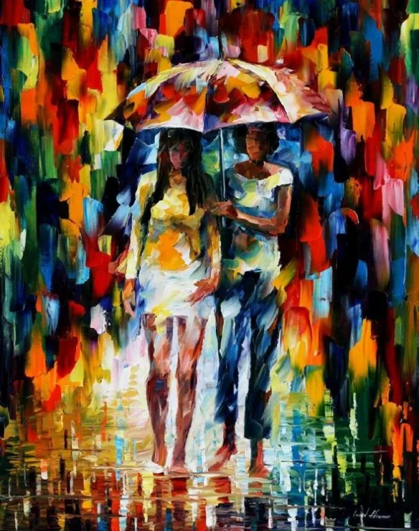 Raining Umbrella Painting Ideas width=