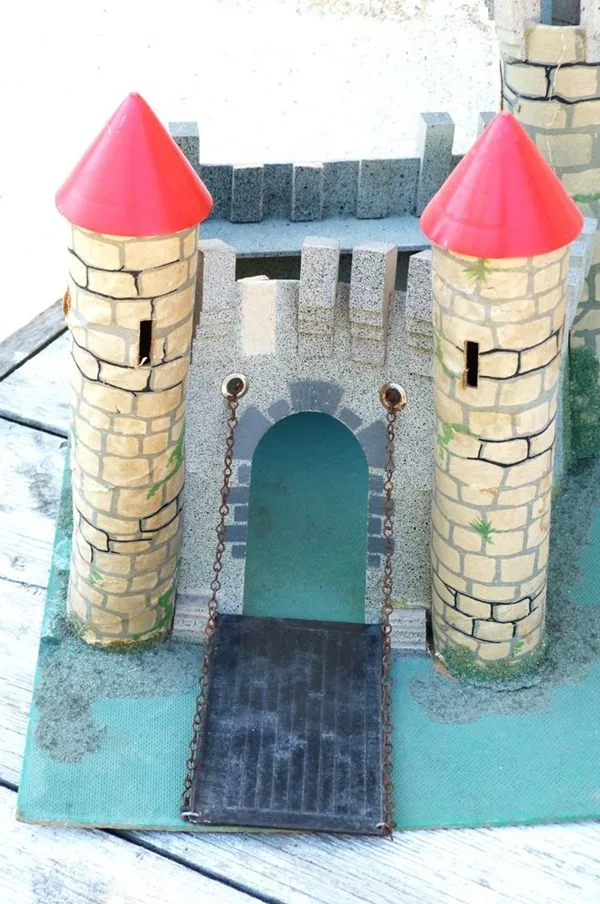 Detailed Paper Mache Town And Castle Art Works