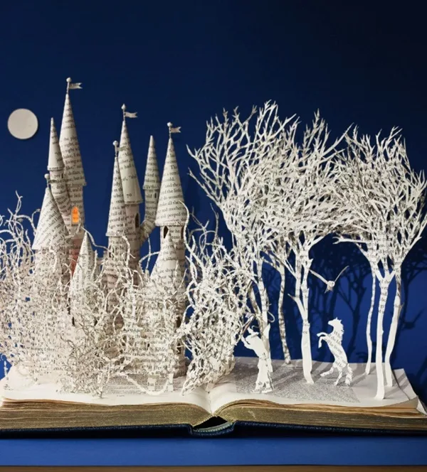Detailed Paper Mache Town And Castle Art Works