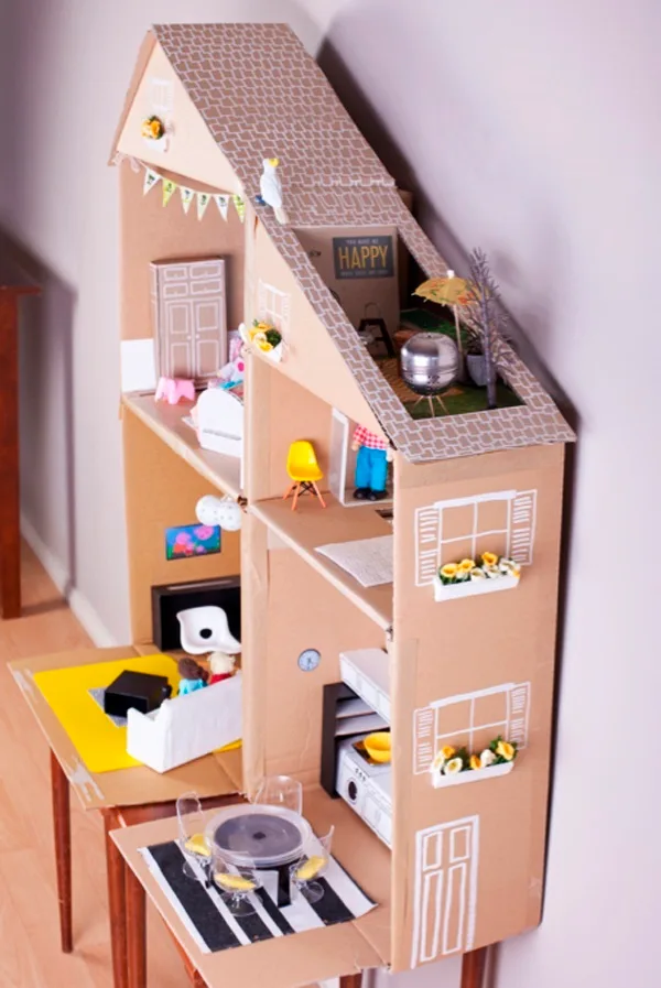 Detailed Paper Mache Town And Castle Art Works