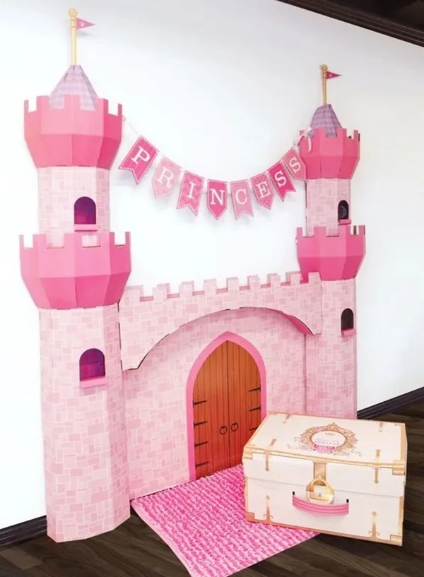 Detailed Paper Mache Town And Castle Art Works