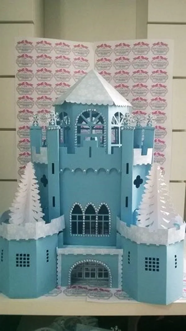 Detailed Paper Mache Town And Castle Art Works