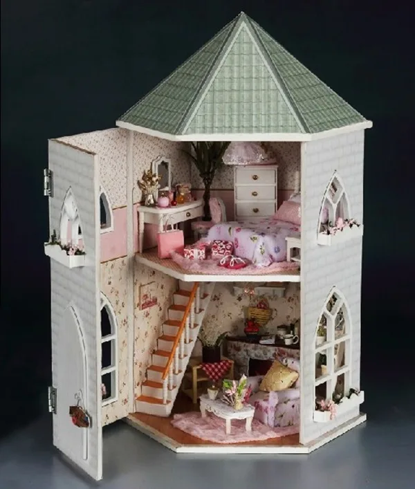 Detailed Paper Mache Town And Castle Art Works