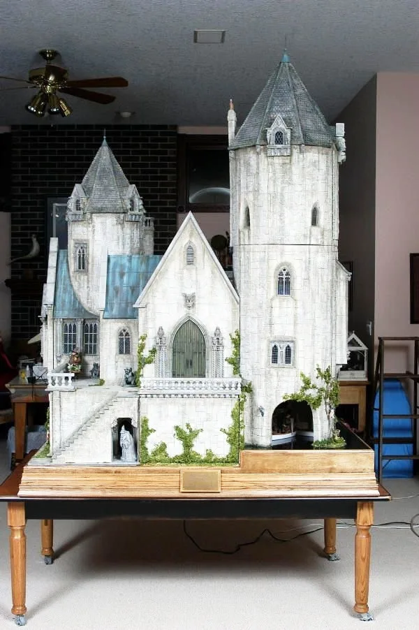 Detailed Paper Mache Town And Castle Art Works