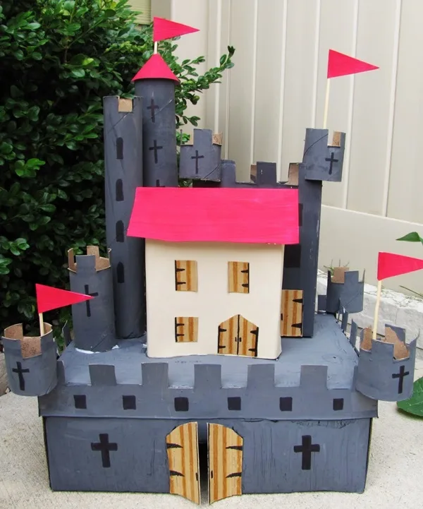 Detailed Paper Mache Town And Castle Art Works