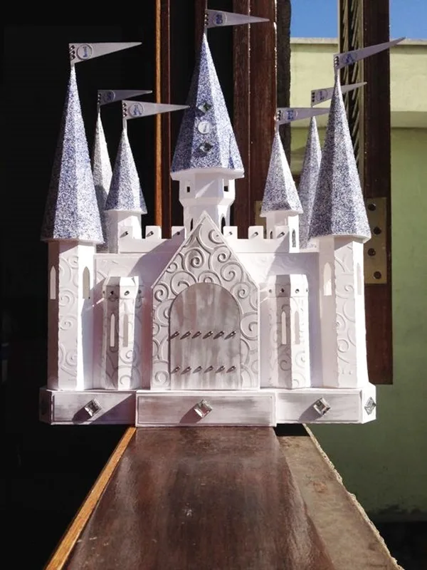 Detailed Paper Mache Town And Castle Art Works