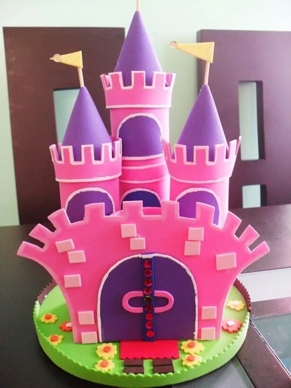 Detailed Paper Mache Town And Castle Art Works