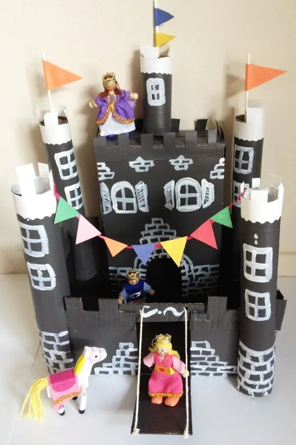 Detailed Paper Mache Town And Castle Art Works