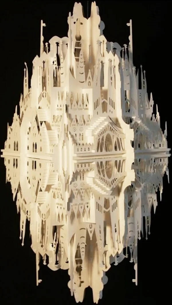 Detailed Paper Mache Town And Castle Art Works