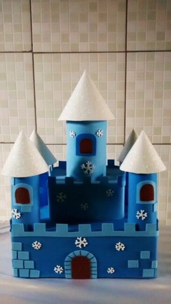 Detailed Paper Mache Town And Castle Art Works