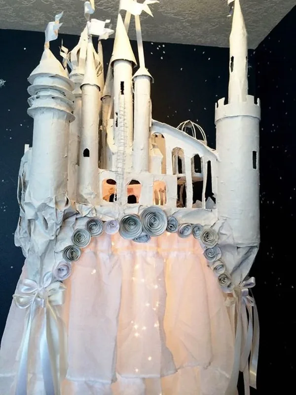 Detailed Paper Mache Town And Castle Art Works