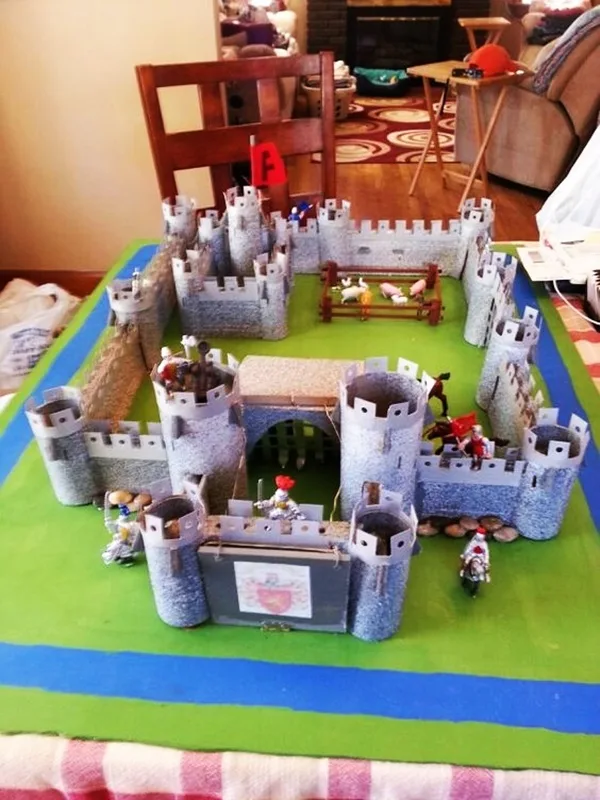 Detailed Paper Mache Town And Castle Art Works