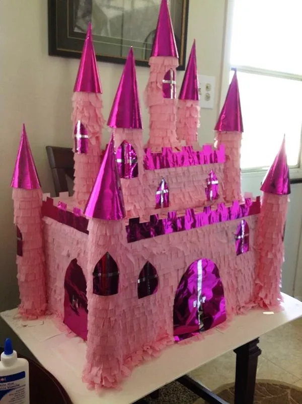 Detailed Paper Mache Town And Castle Art Works