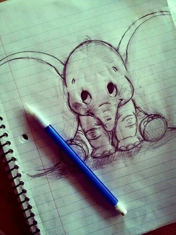 Illusionistic Between the lines Pencil Drawings of Animals