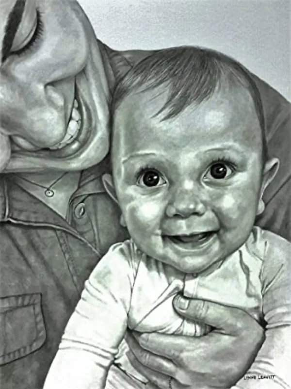Simple Pencil Mother and Child Drawings