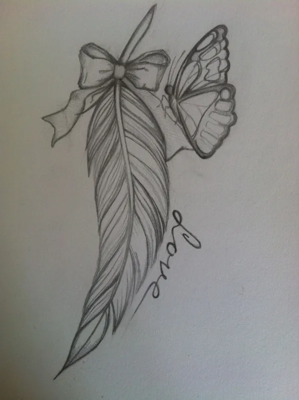 Beautiful Simple Butterfly Drawings In Pencil