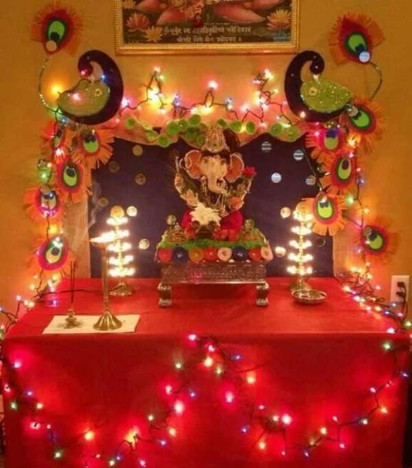 DIY Recycling Ganpati Pooja Decoration Ideas