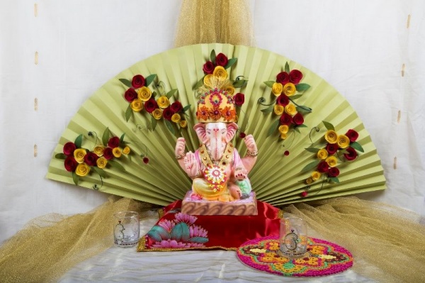 40 DIY Recycling Ganpati Pooja Decoration Ideas - Hobby Lesson