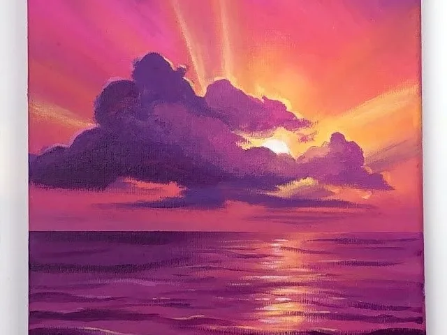 40 Beautiful Sunset Acrylic Painting Ideas For Beginners