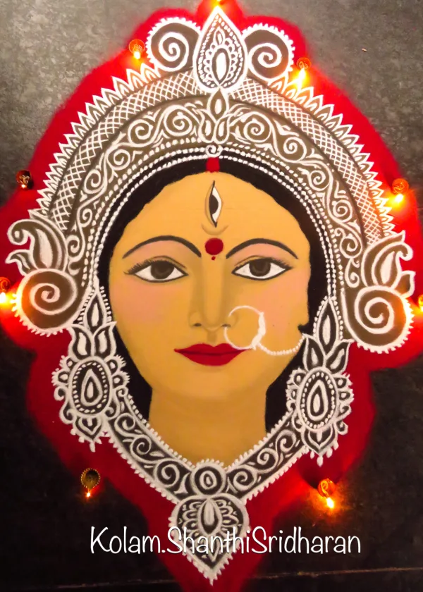 Positive Pooja rangoli art design patterns