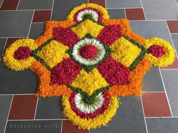 Positive Pooja rangoli art design patterns