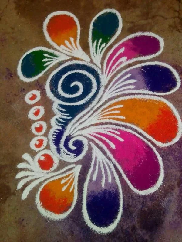Positive Pooja rangoli art design patterns