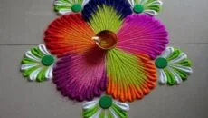 Positive Pooja Rangoli Art Design Patterns
